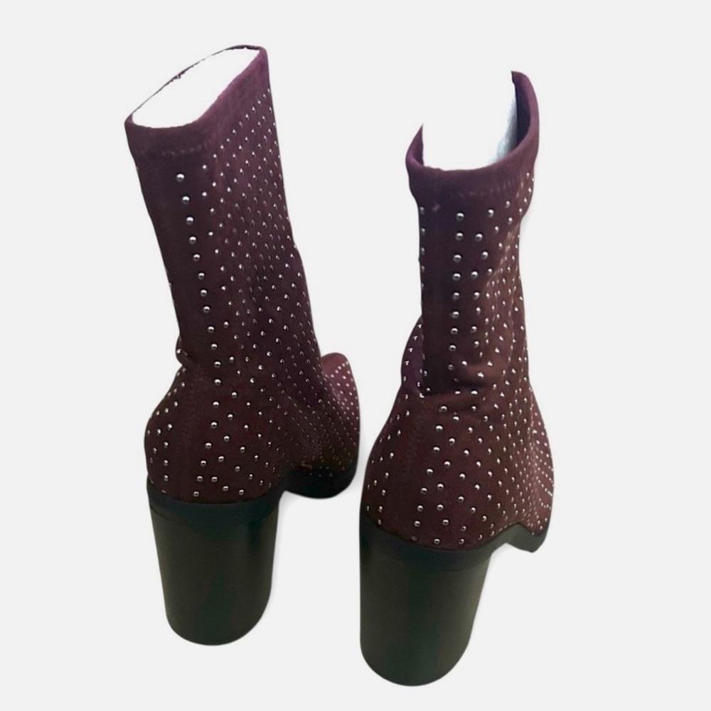 Charles By Charles David Danielle boots Women’s size 8.5 New Burgundy Studded - Picture 6 of 9
